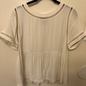 Loft drapey tee top shirt cream white